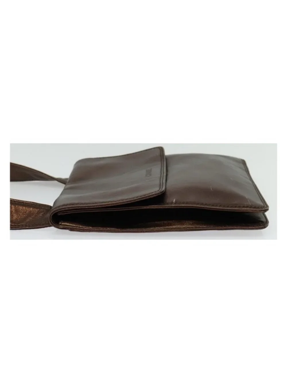 Authentic CHANEL Shoulder Bag Leather Brown CC
